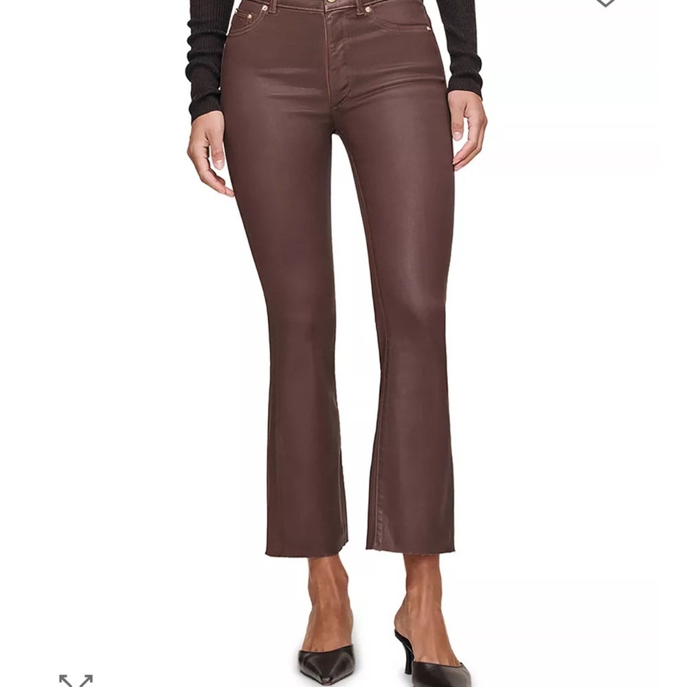 DL1961 Bridget Boot High Rise Instasculpt Coated Crop Jeans- chocolate- 29